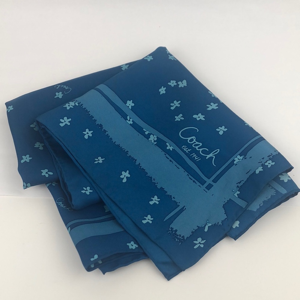 Coach blue silk scarf
